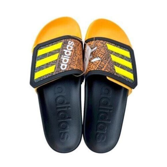 adidas Unisex Men's Sz 10 Women's Sz 11 Messi Black/Yellow Adilette TND Sandals - Picture 1 of 5